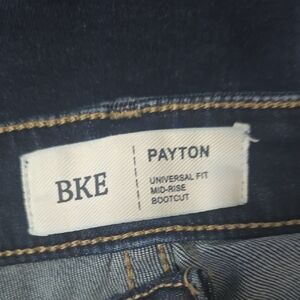 Women's BKE Payton Mid-Rise Bootcut Jeans - Dark Indigo with Gold Stitching